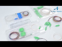 1 × 4 SC APC Fiber Optic Splitter, Mini Type PLC 4 Way Splitter สำหรับเคเบิลทีวี