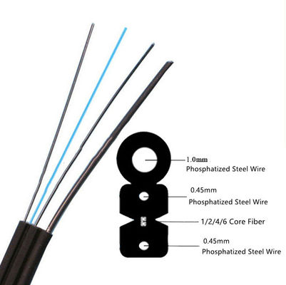 สายเคเบิลวางสาย FTTH กลางแจ้งแบบกำหนดเอง G657A1 G657A2 ชนิดสีดำ