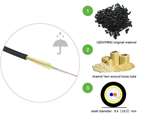 สายเคเบิลออปติคอลโหมดเดี่ยว 24 แกนพร้อมวัสดุเปลือก LSZH FRNC