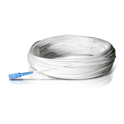 สายเคเบิลออปติคอล FTTH สีขาวพร้อมตัวเชื่อมต่อ SC FC OEM ODM