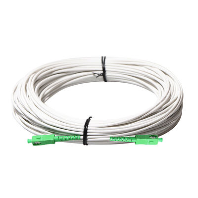 สายเคเบิลออปติคอล FTTH สีขาวพร้อมตัวเชื่อมต่อ SC FC OEM ODM
