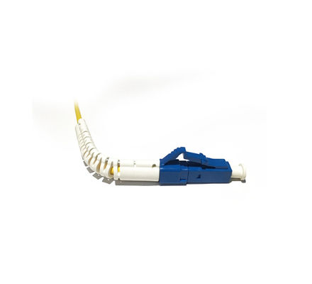 สายแพทช์ไฟเบอร์มัลติเพล็กซ์ SC UPC สีเหลือง 90 องศามุมบูต