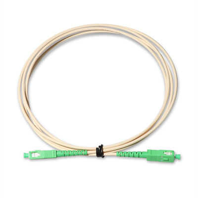 SC APC สายเคเบิลไฟเบอร์ Patch Cord 2 มม. Single Mode เริม สำหรับระบบ FTTH