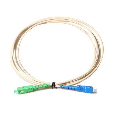 SC APC สายเคเบิลไฟเบอร์ Patch Cord 2 มม. Single Mode เริม สำหรับระบบ FTTH