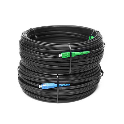 SC PC APC ผมเปีย สายเคเบิลใยแก้วนำแสงหล่น GJYXFCH ประเภท FRP Strength