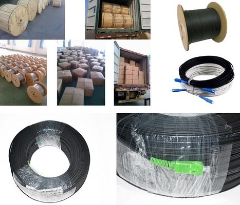 ราคาโรงงาน 1,2 Core FTTH G657A1 G657A2 Flat Drop Fiber Optic Cable