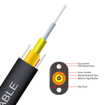 1 คอร์ Toneable G657A1 G657A2 G657A3 FTTP เคเบิลวางในร่ม/กลางแจ้งที่มีบัฟเฟอร์แน่นหนาสำหรับการสื่อสารโทรคมนาคม Flat Drop Cabl