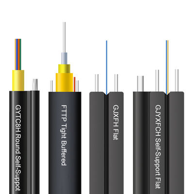 1 คอร์ Toneable G657A1 G657A2 G657A3 FTTP เคเบิลวางในร่ม/กลางแจ้งที่มีบัฟเฟอร์แน่นหนาสำหรับการสื่อสารโทรคมนาคม Flat Drop Cabl