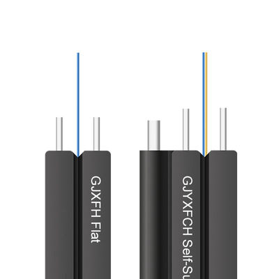 GJXH GJXCH 1,2,4,6,8,12 แกน FTTH สายเคเบิลใยแก้วนำแสงในร่ม / กลางแจ้งแบบแบน