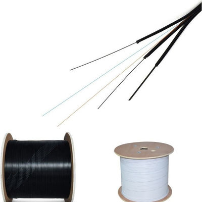 ลวดเหล็กกลางแจ้งที่รองรับตัวเอง FRP FTTH Drop Fibra Optica 1 2 4 สายเคเบิลใยแก้วนำแสงแกนหลัก
