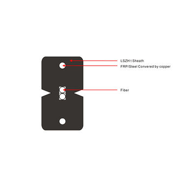 GJXFH 1 2 4 สายเคเบิลหล่นหลัก ftth G652d G657A1 G657A2 SM สายเคเบิลวางสายไฟเบอร์ออปติกในร่ม