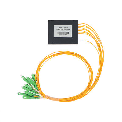 1 × 8 ABS กล่องแยก PLC พร้อมตัวเชื่อมต่อ 8 ทาง G657A1 ประเภทไฟเบอร์