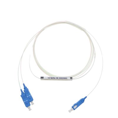 G657A1 FTTH 1x2 แยกไฟเบอร์ออปติก, แยก PLC ขนาดเล็ก SC APC 0.9 มม.