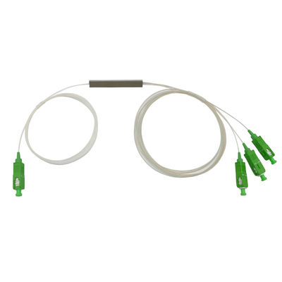 G657A1 FTTH 1x2 แยกไฟเบอร์ออปติก, แยก PLC ขนาดเล็ก SC APC 0.9 มม.