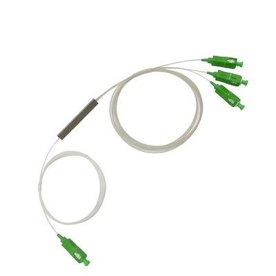 G657A1 FTTH 1x2 แยกไฟเบอร์ออปติก, แยก PLC ขนาดเล็ก SC APC 0.9 มม.