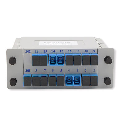 SC UPC PLC ไฟเบอร์ออปติก Splitter 1x16 Cassette Type ความยาวคลื่น 1650nm