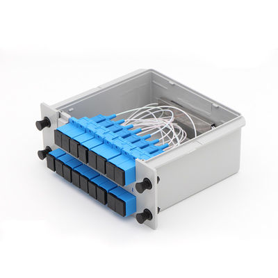 SC UPC PLC ไฟเบอร์ออปติก Splitter 1x16 Cassette Type ความยาวคลื่น 1650nm