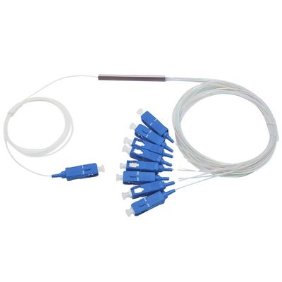 1 เมตร Fiber Optic มินิ PLC Splitter 1x8 พร้อมขั้วต่อ SC UPC