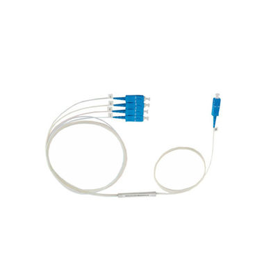 ท่อเหล็กขนาดเล็กประเภท 1 * 4 PLC Splitter พร้อมขั้วต่อ SC APC UPC