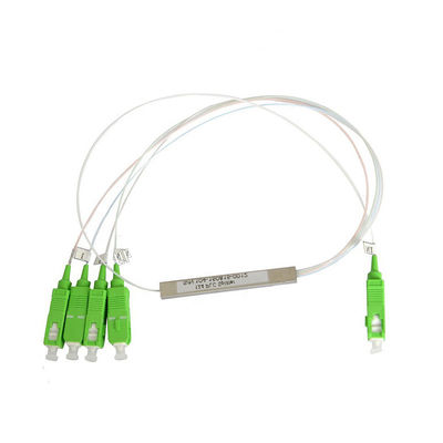 ท่อเหล็กขนาดเล็กประเภท 1 * 4 PLC Splitter พร้อมขั้วต่อ SC APC UPC