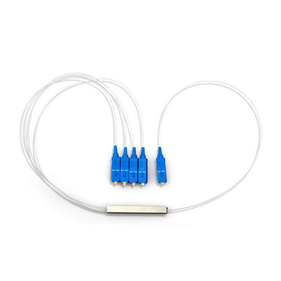 ท่อเหล็กขนาดเล็กประเภท 1 * 4 PLC Splitter พร้อมขั้วต่อ SC APC UPC