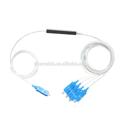 ท่อเหล็กขนาดเล็กประเภท 1 * 4 PLC Splitter พร้อมขั้วต่อ SC APC UPC