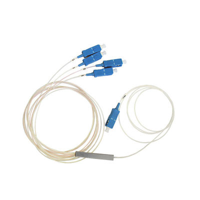 ท่อเหล็กขนาดเล็กประเภท 1 * 4 PLC Splitter พร้อมขั้วต่อ SC APC UPC