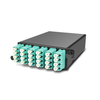 144 คอร์ 19 &quot;1U MTP Fiber MPO Patch Panel พร้อมเทปคาสเซ็ต OM3 MTP-LC 4 ชิ้น