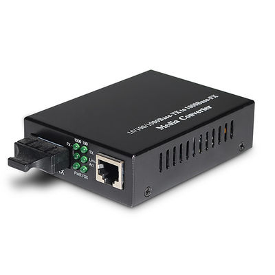SFP เป็น RJ45 ตัวแปลงสื่อไฟเบอร์ออปติก โหมดเดี่ยว เริม Duplex 10M 100M