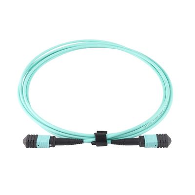 สายแพทช์ไฟเบอร์ 12 คอร์ 24 คอร์, สายแพทช์ Mtp Mpo Om3 Om4 สำหรับ Qsfp