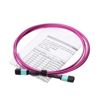 สายแพทช์ไฟเบอร์ 12 คอร์ 24 คอร์, สายแพทช์ Mtp Mpo Om3 Om4 สำหรับ Qsfp