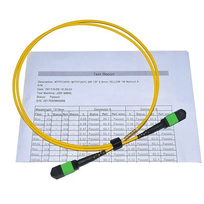 สายแพทช์ไฟเบอร์ 12 คอร์ 24 คอร์, สายแพทช์ Mtp Mpo Om3 Om4 สำหรับ Qsfp