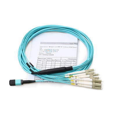 ชุดประกอบสายเคเบิลไฟเบอร์ 24 แกน, MPO ถึง LC สายเคเบิลฝ่าวงล้อมสำหรับ FTTH