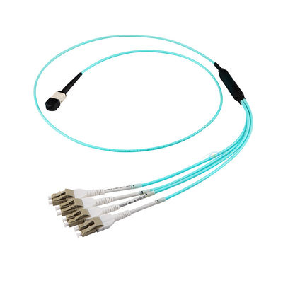 ชุดประกอบสายเคเบิลไฟเบอร์ 24 แกน, MPO ถึง LC สายเคเบิลฝ่าวงล้อมสำหรับ FTTH