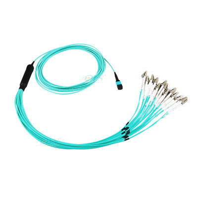 ชุดประกอบสายเคเบิลไฟเบอร์ 24 แกน, MPO ถึง LC สายเคเบิลฝ่าวงล้อมสำหรับ FTTH