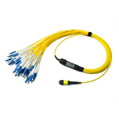 ชุดประกอบสายเคเบิลไฟเบอร์ 24 แกน, MPO ถึง LC สายเคเบิลฝ่าวงล้อมสำหรับ FTTH