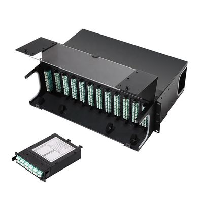 LC LGX MTP MPO โมดูลเทปคาสเซ็ต 12 ไฟเบอร์ 24 ไฟเบอร์สำหรับการเดินสายที่มีโครงสร้าง