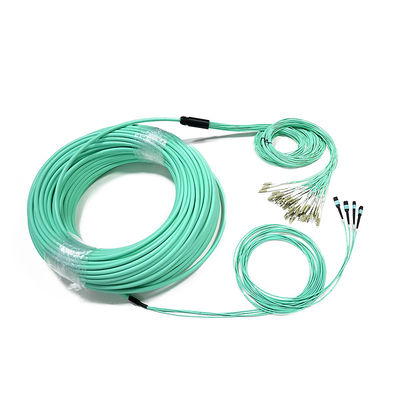 สายเคเบิลฝ่าวงล้อม MPO LC แบบกำหนดเอง Fanout 8 คอร์สำหรับศูนย์ข้อมูล