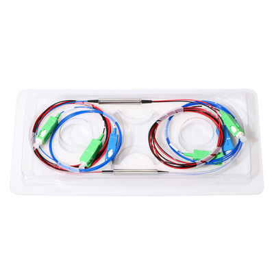 FTTH 3 พอร์ตแยกไฟเบอร์ออปติก Wdm 1310 1490 1550 Fwdm ประเภทท่อเหล็ก