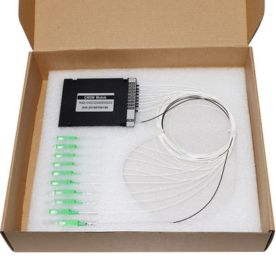 ออปติคัล 8 ช่อง Cwdm Mux Demux โมดูล 0.9 มม. ระยะห่างช่อง 20 นาโนเมตร