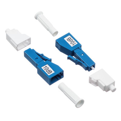 สีฟ้า 5db Attenuator ใยแก้วนำแสงประเภทปลั๊กตัวผู้กับตัวเมีย