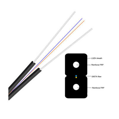ราคาโรงงาน 1,2 Core FTTH G657A1 G657A2 Flat Drop Fiber Optic Cable