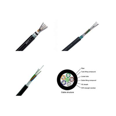GYTA53 Outdoor 12 24 48 Core PE Out Sheath สายเคเบิลไฟเบอร์ออปติกหุ้มเกราะใต้ดิน