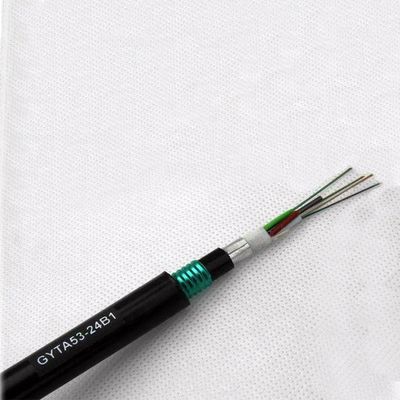 GYTA53 Outdoor 12 24 48 Core PE Out Sheath สายเคเบิลไฟเบอร์ออปติกหุ้มเกราะใต้ดิน