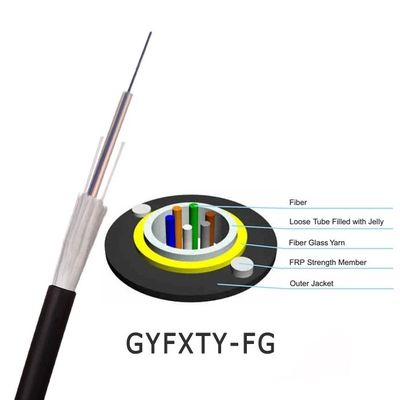 ความแข็งแรงของ FRP สายเคเบิลไฟเบอร์ออปติก GYFXTY 24 คอร์โหมดเดี่ยวสำหรับกลางแจ้ง