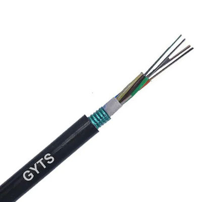 สายเคเบิลไฟเบอร์ออปติก 96 แกน G652D พร้อมลวดเหล็กปลอก PE GYTS