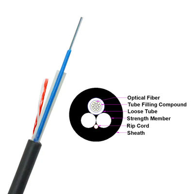 สายเคเบิลใยแก้วนำแสงภายนอกความแข็งแรง FRP 24 แกน G.652D ประเภท OEM ODM