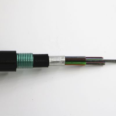 GYTA53 สายเคเบิลใยแก้วนำแสงกลางแจ้ง 12 แกนพร้อมปลอก PE ลวดเหล็ก APL