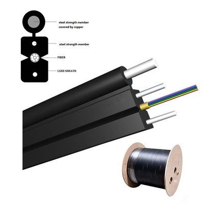 สายเคเบิลวางสาย FTTH กลางแจ้งแบบกำหนดเอง G657A1 G657A2 ชนิดสีดำ