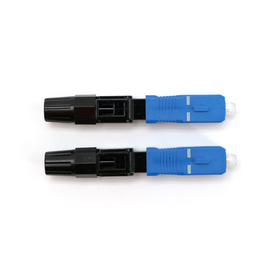 ตัวเชื่อมต่อไฟเบอร์ออปติคอล SM สีฟ้าสำหรับการสื่อสารโทรคมนาคม FTTH CATV